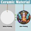 2 x Stained Ceramic Fairy Ornament - Fairy Christmas Ornaments - Christmas Tree Ornaments - Christmas Decorations - Fairy Decor for Office, Room, Home - Holiday Present Ideas - A