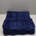 OLANLY Thick Bathroom Rugs 70x24, Extra Soft Absorbent Chenille Striped Bath Rugs, Rubber Backing, Machine Wash Dry, Bath Mats for Bathroom Floor, Tub and Shower, Home Decor Accessories, Navy