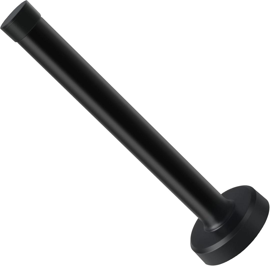KOLAKO Door Stop, 10 Inch Extra Long Door Stopper, Wall Mounted Doorstop with Rubber Bumper Baby Proof Extended Door Holder, Stainless Steel, Black