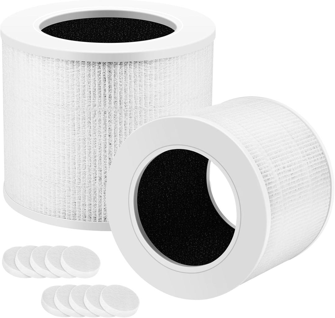 2-Pack of Core Mini Filter Replacement Compatible with LEVOIT Core Mini Air Purifier, 3-in-1 Upgraded Filtration Core Mini-P Replacement Filter with Activated Carbon, Compared to Part # Core Mini-RF