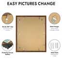 Hongkee 18x22 Frame, 18 x 22 Rustic Brown Wood Style (14x18 Mat, 1 Pack)