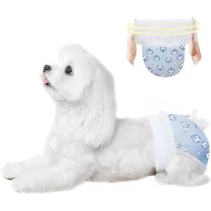 Ambreview Dog Diapers Female, Disposable Pulled Up Dog Diaper with Stretchy Waist, Super Absorbent 360 Leak-Proof Doggie Diapers for Female Puppy Dogs in Heat/Urinary Incontinence (10M) (M(Waist 11.8"-19.7"))