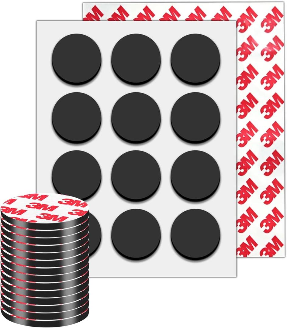 24Pack, DIA1.2" / 30mm Round Magnetic Tape -Strong Sticky Magnetic Dots with Adhesive Backing for Whiteboard, Fridge, Crafts - Easy to Cut Stickers for Planning and Organization