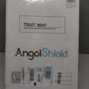 Angol Shiold Quiet-Close Molded Wood Toilet Seat with Non-Slip Adjustable Hinges, Anti-Pinch Bumpers, Easy Install & CleanBlack, Elongated 18.5''