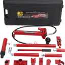 10 Ton Porta Power Kit with Wheeled Storage Case, Hydraulic Jack Kit Ram Pump & 4.6 Ft/1.4 m Oil Hose for Automotive, Garage, Farm, Heavy Equipment