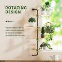 YUOROS Window Shelf for Plants, 4-Tier Rotating Window Sill Plant Shelves Stand Plant Wall Holder with Hanger, 4 Tier - Large