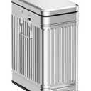 Small Trash Can with Lid Soft Close-10L/2.6 Gal Stainless Steel Outdoor Dog Poop Garbage Can-Metal Waste Bins with Pedal for Bathroom Bedroom Office-Silver