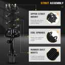 Front Complete Strut Shock Absorber with Spring Assembly Fit for Honda CR-V 2007 2008 2009 2010 2011 2012 2013 2014 2.4L 272491 272492 2pcs