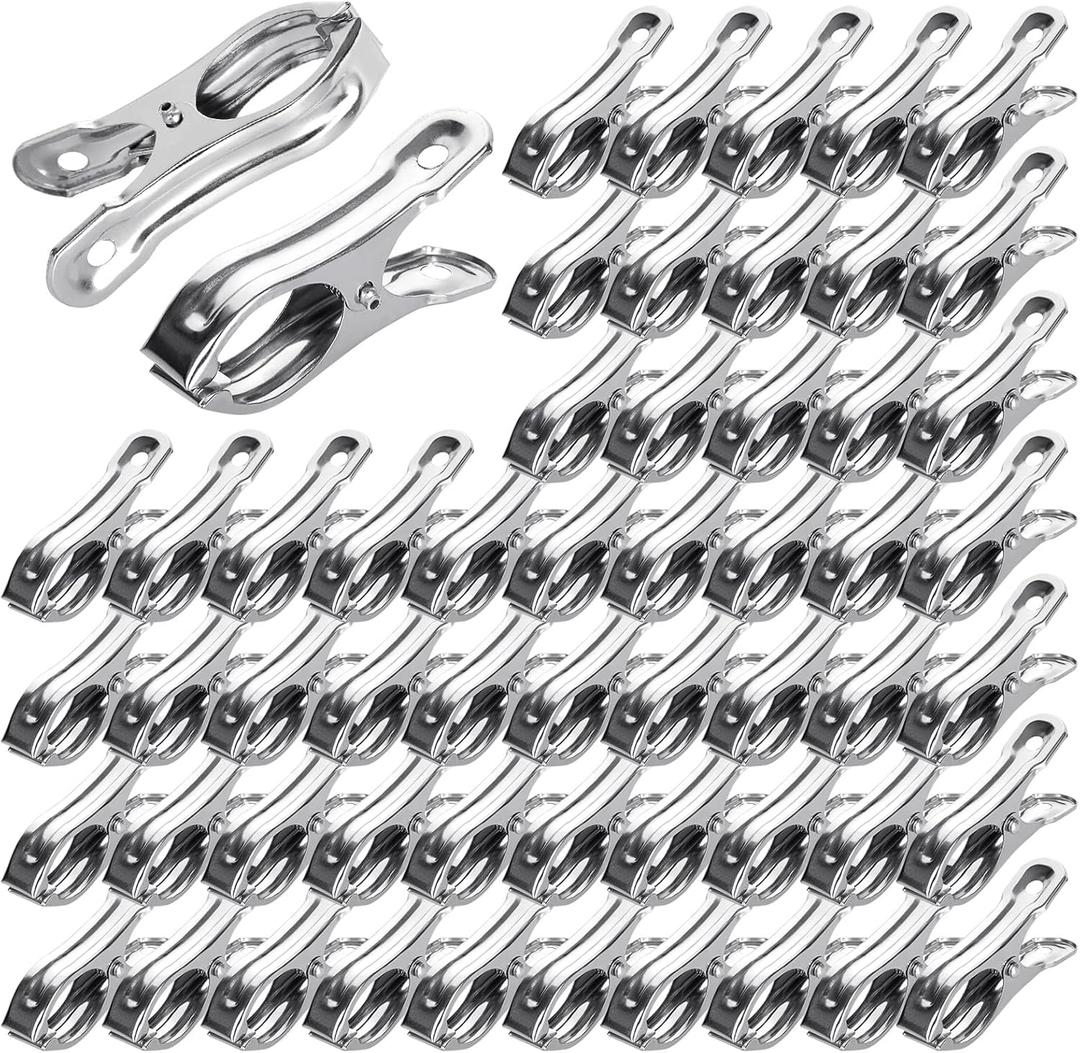 200PCS Greenhouse Clamps for Plants, Stainless Steel Clips for Netting, Strong Grip to Hold Down Shade Cloth or Plant Cover on Garden or Greenhouse Hoops, 2 Inch