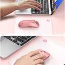 RAPIQUE Bluetooth Wireless Mouse - (BT5.1+USB) Dual Connectivity, Quiet Click, Low Power, and 1600 DPI, Portable Cordless Mouse for Mac, Laptop, MacBook Pro/Air, iPad (Rose Gold)