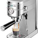 CASABREWS CM5418 Espresso Machine 20 Bar, Compact Espresso Maker with Steam Milk Frother, Stainless Steel Coffee Machine with 34oz Removable Water Tank for Cappuccino, Gift for Women or Men, Silver