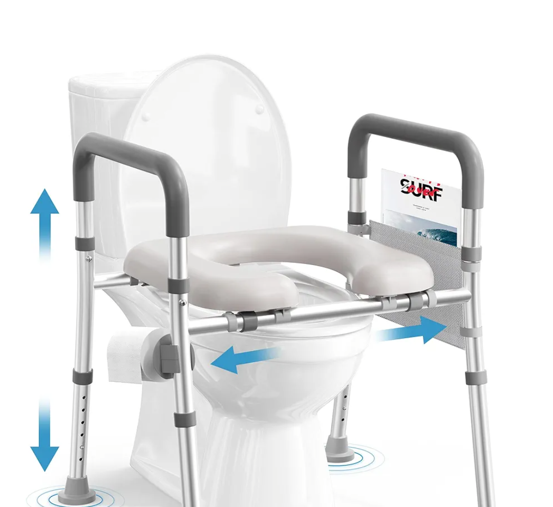 Toilet Seat Riser for Seniors, Raised Toilet Seat with Handles, Adjustable Height & Width, 400lb Handicap Elevated Toilet Seat, Fit Any Toilet
2K+ bought in past month
