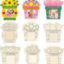 Menkxi 24 Pcs Color Your Own Wood Mother's Day Frame Flowers DIY Craft Kits for Kids 6.69 x 7.09 Inch Picture Frame for Mother's Day Gifts from Daughter Son Kindergarten Photo Decor(Regular)