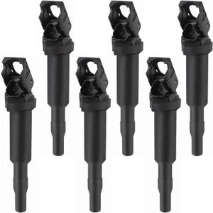 Ignition Coil Pack Set of 6 Fits for BMW 128i 135i 320i 323i 325Ci 328i 330Ci 335i 525i 528i 530i 535i 545i 745Li X3 X5 X6 M5 M6 Z4 1 Series Mini Cooper 2.2 2.5 3.0L Replaces UF-592 UF571 0221504470 (Only 3 Pcs)