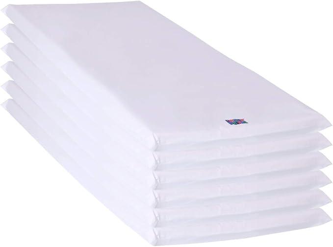 Rollee Pollee Preschool Nap Mats Cover for Daycare or Classroom, Standard Size 24 x 48 x 2 Inches, White, 6-Pack