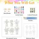 Okarina Paint by Numbers Kit for Adults Beginner, Adult Paint by Number Kits on Canvas, Green Plant DIY Acrylic Oil Painting by Numbers for Adults, Perfect for Home Wall Decor 16X16 Inch (HMOP25304)