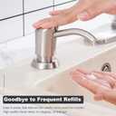 GAGALIFE Built in Counter Soap Dispenser (Brushed Nickel) for Kitchen Sink and Extension Tube Kit, Anti-Leakage Upgrade with 40" Tube No More Top Refill