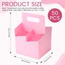 Jetec 50 Pcs 4 Cup Drink Carrier with Handle, Kraft Paperboard Beer Carrier, Disposable Drink Holder for Hot or Cold Drinks, 12-16 oz Bottle Holder for Food Delivery Beverages (Pink)