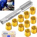 NINEFOX Spark Plug Thread Repair Kit M14x1.25, 11 PCS Insert and Tap Set, 10 Inserts + 1 Tap, for Cylinder Head Rethreading, Cars Trucks Generators