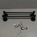 Adjustable Matte Black Bath Towel Bars 16 to 27.6 Inch, iMomwee 304 Stainless Steel Single Towel Rack, Wall Mounted Towel Rail Holder for Bathroom Washroom, Retractable Towel Rod with S Hooks