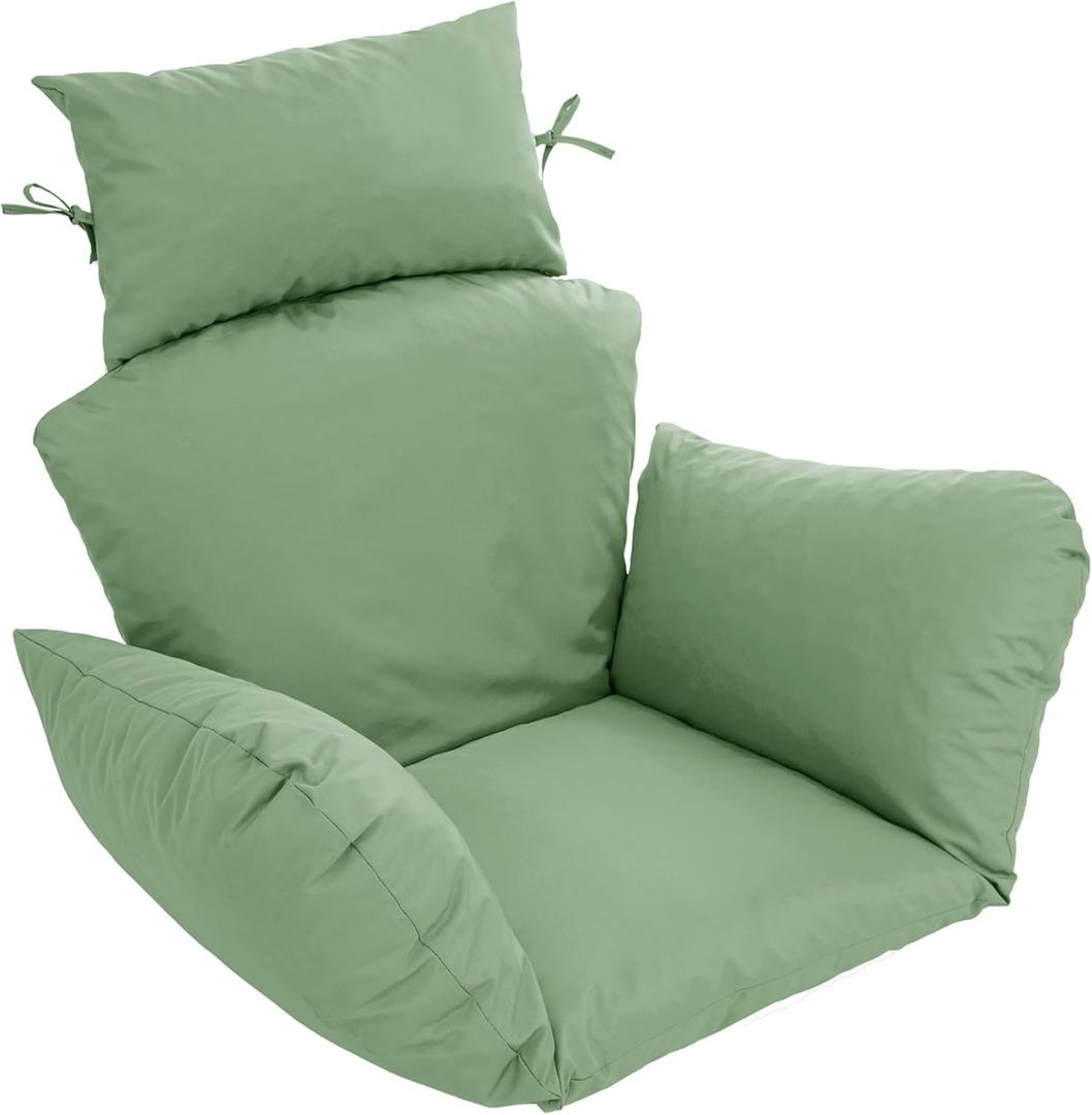 Egg Chair Cushion – Outdoor Hanging Chair Cushion, Replacement Cushions for Patio Swing, Waterproof, Fade- Resistant, Removable & Machine Washable Cover, Sage Green