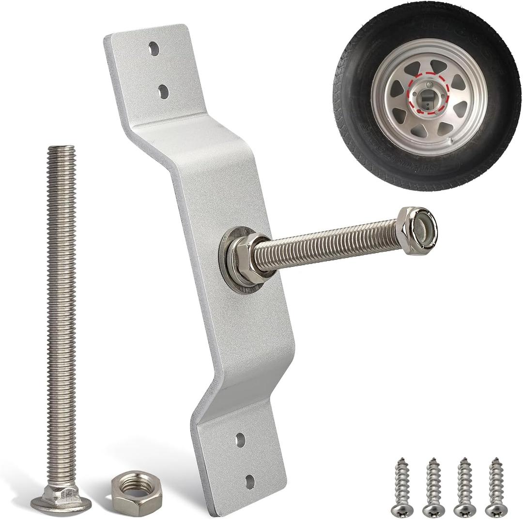 Anina Spare Tire Carrier for Enclosed Trailer, Wall Mount Bracket Holder for Vehicle Cargo Van Truck, Aluminum Mount Fasten Wheel Tire Bracket Rack Convenient to Repair and Carry