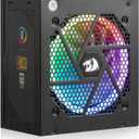Redragon RGPS-650W 80+ Gold 650 Watt ATX Fully Modular Power Supply w/ 80 Plus Gold Certified, Compact 160mm Size & RGB Low Noise Smart-ECO 0 RPM Fan, 100% Japanese Capacitors, Full Mod Cables, Black