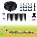 2 x Depel Drip Irrigation Kit,49ft Quick Connect Garden Watering System Raised Bed Watering System Automatic Irrigation System with 1/4" Tubing, Sprinkler Nozzles for Greenhouse Patio Plants