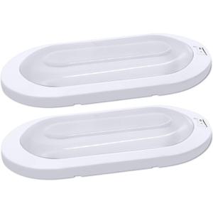 Facon 12V LED Bright RV Pancake Light Surface Mount - 2 Pack, DDS01-008, 12Volt Interior Light with Switch, for RV Motorhomes Camper Caravan Trailer Boat, 3400K