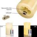 Wax Shell Flameless Candles : Set of 1 H4D3.15 Remote Control LED Electric Candle Ivory Real Wax Pillar Flickering Candles with Timer Home Halloween Christmas Gift Deco