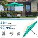 10FT Patio Umbrella, Outdoor Umbrella with Push Button Tilt and Crank, 8 Sturdy Ribs, UV Protection & Waterproof Market Umbrella for Pool, Backyard, Beach,Deck (Cerulean), 10 feet diameter, standard pole length