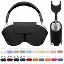 Maxjoy for Apple Airpods Max Smart Case Cover, Soft PU Leather Protective Cover Accessories for Airpod Max with Sleep Mode, Anti-Dust Travel Carrying Case for Airpods Pro Max Headphones, Black