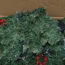 Remote Control&Super Long&8 Modes-18Ft Prelit Snowy Pine Christmas Garland for Stairs Door Mantle Porch Outdoor Indoor,Real Touch Cedar Garland,100 Warm White&Color Switch Lights,Timer,Berry Pinecone