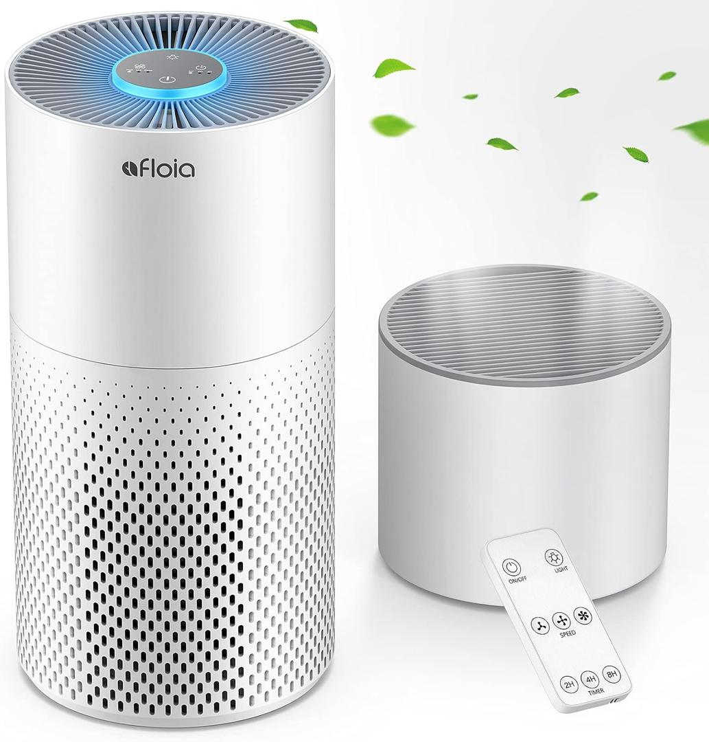 Afloia Air Purifier And Humidifier Combo For Home, 22Db| 7 Colors Night Air Purifiers 2 In 1 With Remote Control, Quiet Air Cleaner Removing 99.99% Smokers Odor And Pollen For Bedroom