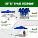 Eurmax USA NOMATTER ONE-Person Open&Close 10x10ft Pop Up Canopy TentPortable Shelter Canopy for Outdoor EventsInstant Canopies, Temporary Sunshade,Bonus 4 Sand Bags(Blue)