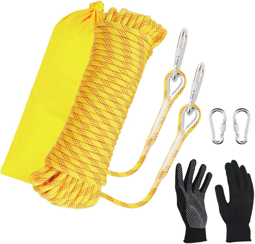 Static Climbing Rope - Heavy Duty Climbing Rope for Rock Climbing, Tree Climbing Gear, Arborist Rope, and Camping Rope - 10m (32ft), 20m (64ft), 30m (96ft)