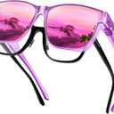 URUMQI Polarized Sunglasses Fit Over Glasses for Men Women, Oversized Square Sun Glasses UV400 Protection