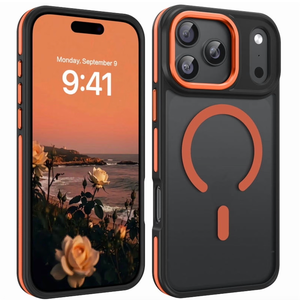 VENINGO Magnetic Phone Case for iPhone 17 Pro Max Compatible with Mag-Safe,Translucent Matte Shockproof Scratch Resistant iPhone 17 Pro Max Case，Orange