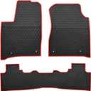 Car Floor Mats Custom Fit for Dodge Durango 2024-2016,2016-2024 Jeep Grand Cherokee, (2022 WK Model) Odorless Washable Heavy Duty Rubber (All Weather) Floor Liners Set Red
