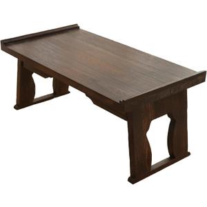 Japanese Wood Floor Table with Foldable Legs - Coffee Tables for Living Room, Bed Desk Tray,Meditation Altar, Laptop Desk