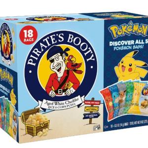 Pack of 3, Pirate's Booty Aged Chips White Cheddar Puffs Snack Multipack Pokemon - 9oz/18ct, 01/26/26