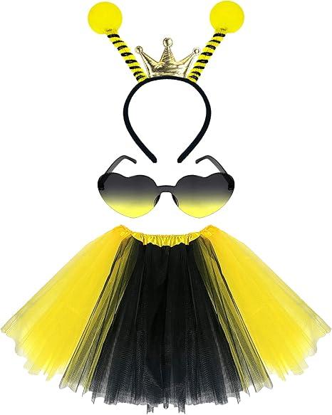Funcredible Light up Bee Wings and Antenna Headband - Bumblebee Costume Outfit - Honey Bee Accessories for Kids and Adults