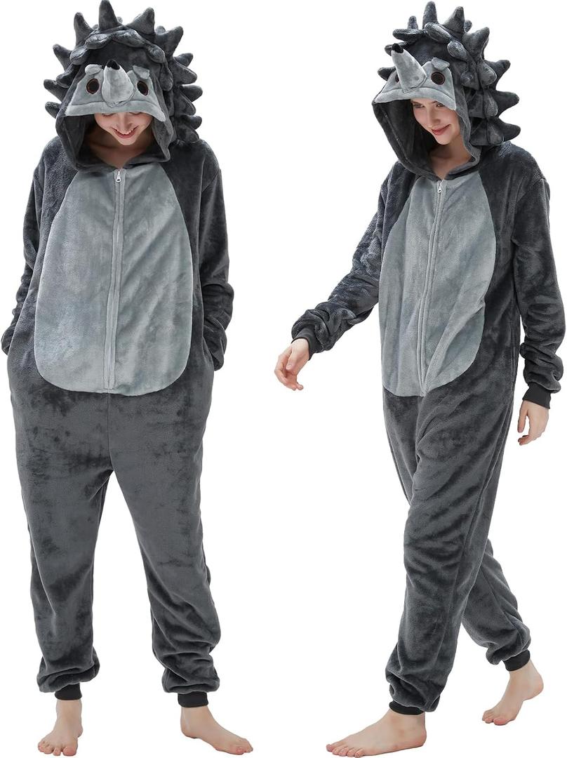 Adult Onesie Pajamas Halloween Costume One-Piece Slim Fit Sleepwear Cosplay Suit for Mens Womens