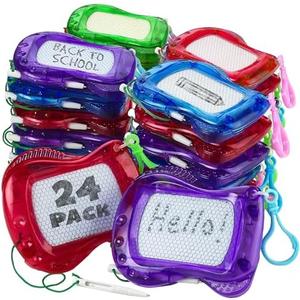 Pack of 24 Mini Magnetic Drawing Board for Kids - Backpack Keychain Clip Drawing Boards, Erasable Doodle Sketch Writing Pad, Birthday Kids Party Favors & Goodie Bags Stuffers
