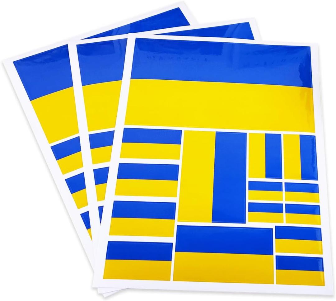6 x JBCD Ukraine Flag Decal Car Sticker Ukrainian Flags for Trucks Vehicles Car Decoration Accessories, 3 Pack