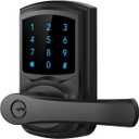 Keyless Entry Door Lock with Keypad and Handle for Front Doors, Touchscreen, Anti-peep Password, Auto-Locking, Matte Black