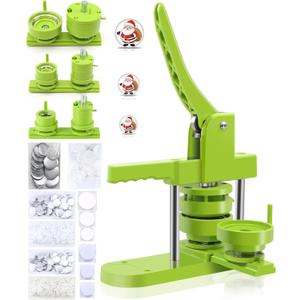 Button Maker Machine Multiple Sizes 1+1.25+2.25in, Button Pin Maker Kit for DIY Gifts, Badge Press Machine with Free 300PCS 25+32+58mm Badge Making Iron Supplies & 3Circle Cutter