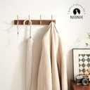 2 PCS 16 Inch Walnut Wood Coat Rack Wall Mount with 4 Hooks, Adhesive & Drilling Mounted Heavy Duty Wooden Wall Coat Hanger Hanging Towel Clothes Hat Bag Purse Key Jacket Backpack Holder Gold