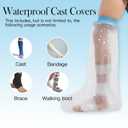 Cast Shower Cover Leg Waterproof Foot Cover Shower, Cast Protector for Shower Leg Adult, ACL Recovery Must Haves, Cast Shower Cover, Reusable Waterproof, Soft Silicone Gifts