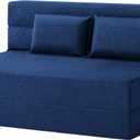 FILUXE Convertible Folding Sofa Bed-Sleeper Chair with Pillow, Modern Linen Fabric Floor & Futon Couch, Foldable Mattress for Living Room/Dorm/Guest Use/Home Office/Apartment, Queen Size,Navy Blue (Queen, Navy Blue)